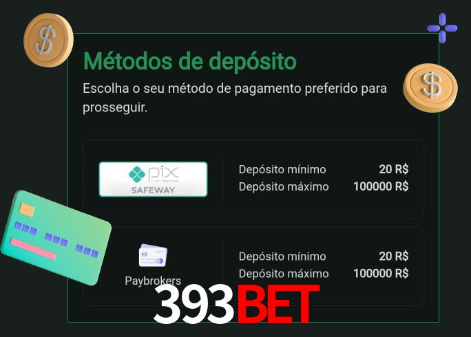O cassino 393Bet oferece uma grande variedade de métodos de pagamento